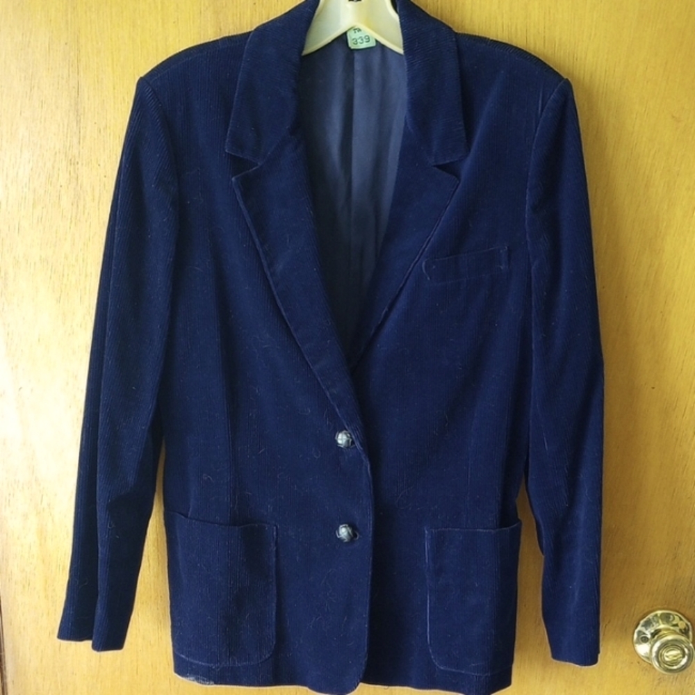 The Fashion Place, Size 14, Blue courderoy blazer, lining, pockets